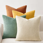 Corduroy Velvet Cushion Covers - Pack of 4 Rainbow - 45cm x 45cm