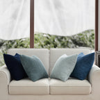 Corduroy Corn Grain Cushion Covers - Pack of 4 Mix of Blue Shades - 45cm x 45cm