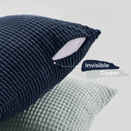 Corduroy Corn Grain Cushion Covers - Pack of 4 Mix of Blue Shades - 45cm x 45cm