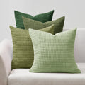 Corduroy Corn Grain Cushion Covers - Pack of 4 Mix of Green Shades - 45cm x 45cm