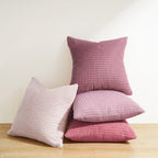 Corduroy Corn Grain Cushion Covers - Pack of 4 Mix of Pink Shades - 45cm x 45cm
