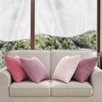 Corduroy Corn Grain Cushion Covers - Pack of 4 Mix of Pink Shades - 45cm x 45cm
