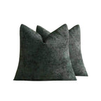 Chenille Grid - European Pillowcases - Pack of 2 - Deep Green, 65cm x 65cm