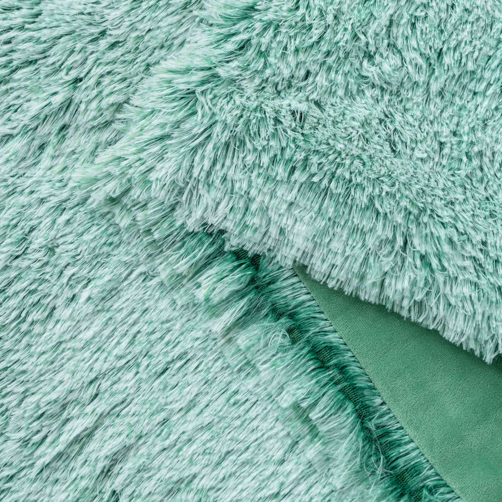 Ultra-Soft Long Tie-Dye Faux Fur Plush Shaggy Throw – Emerald