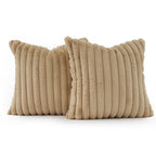 Faux Fur Cushion Covers - Twin-Pack - Natural - 45cm x 45cm