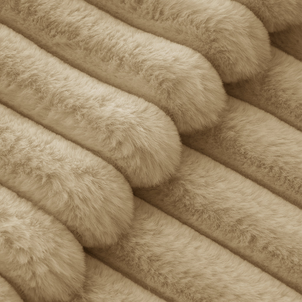 Faux Fur Cushion Covers - Twin-Pack - Natural - 45cm x 45cm