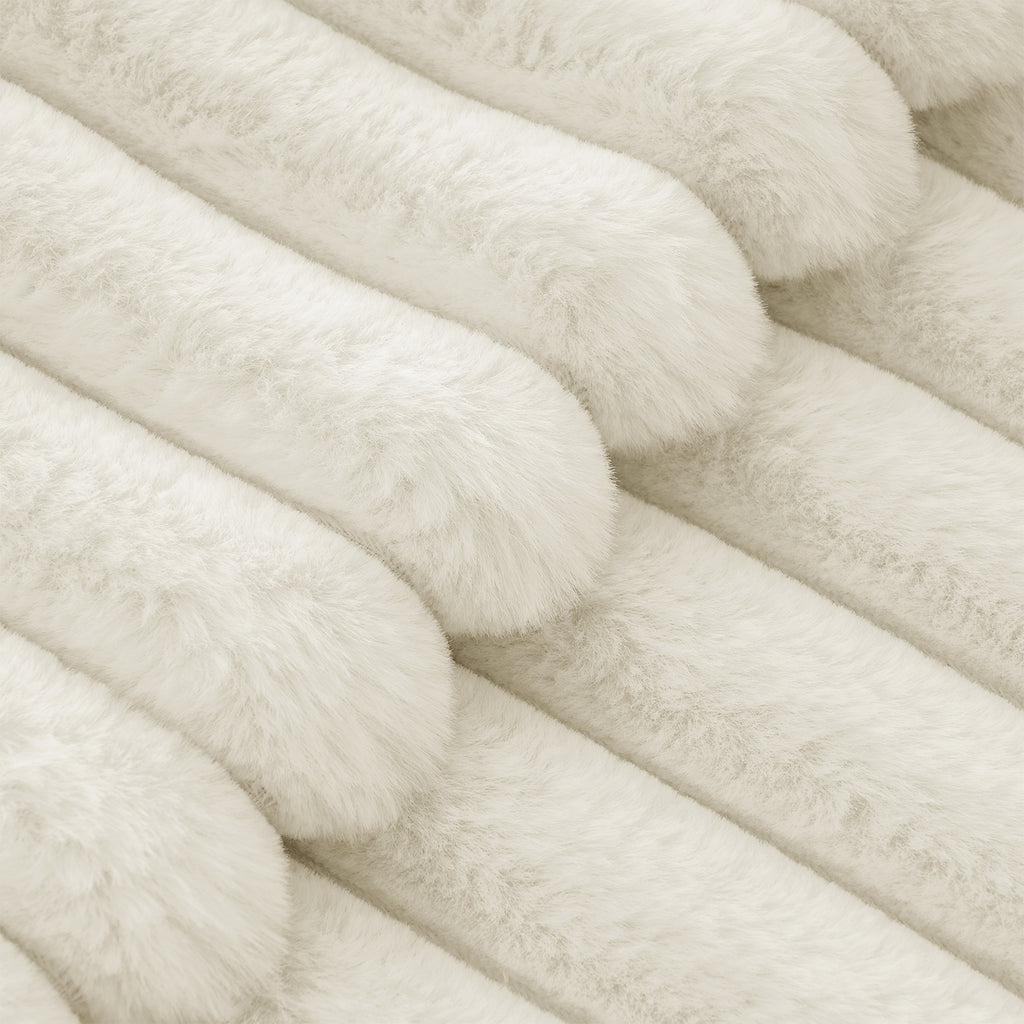 Faux Fur Cushion Covers - Twin-Pack - Snow - 45cm x 45cm