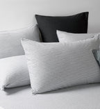 Jersey Cotton Quilt Covet Set - Grey Stripe