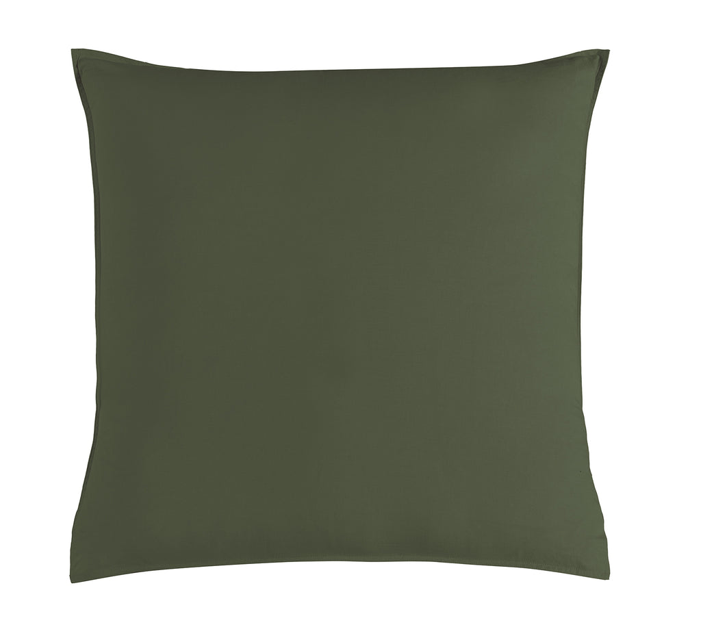 Gioia Casa Vintage Washed 100% Cotton European Pillowcase - Ultra Soft, Comfy, Hypoallergenic, Breathable Bed Pillowcase - Luxurious European Pillow Cover - Khaki Green - 1 Pc
