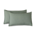 Vintage Washed Microfibre King Pillowcases - Twin-Pack - Khaki Green - 50cm x 90cm