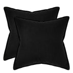 Linen & Cotton Blend European Pillowcases - Twin-Pack - Black