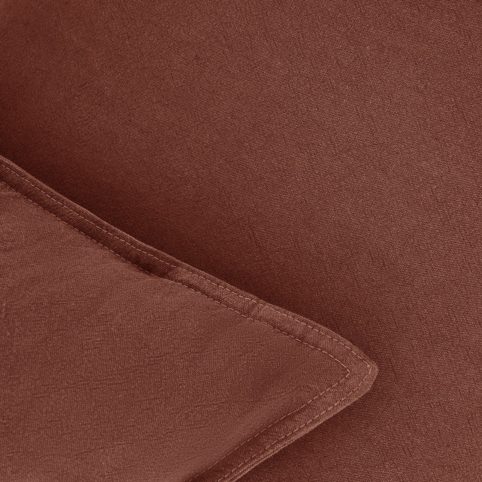 Linen & Cotton Blend European Pillowcases - Twin-Pack - Brick