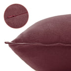 Linen & Cotton Blend European Pillowcases - Twin-Pack - Burgundy
