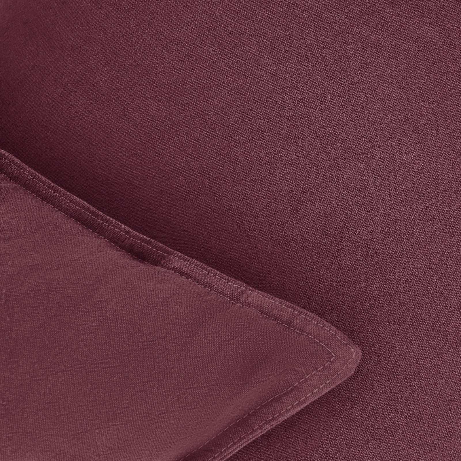 Linen & Cotton Blend European Pillowcases - Twin-Pack - Burgundy