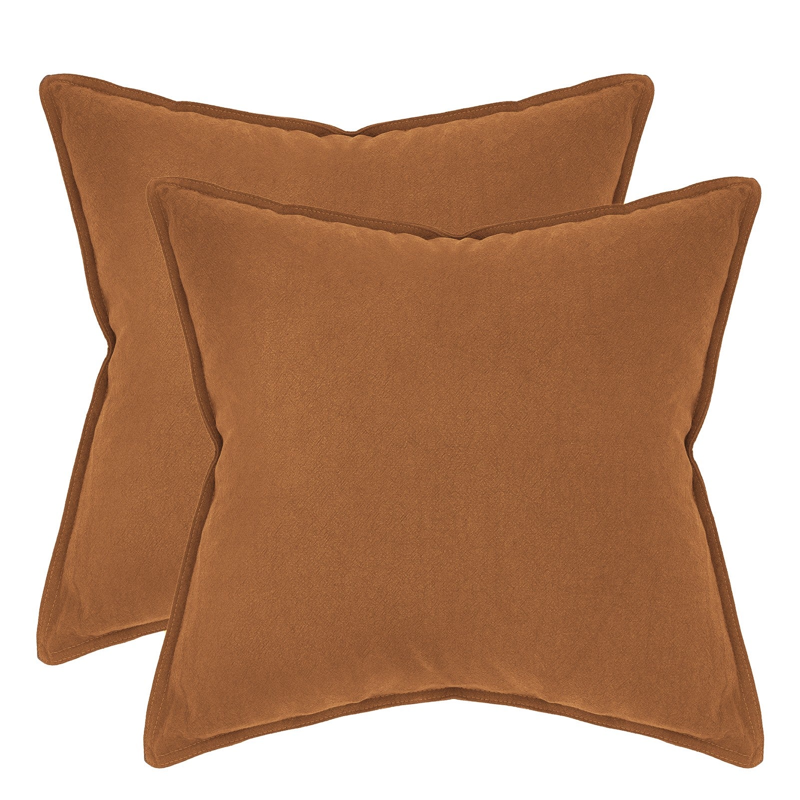 Linen & Cotton Blend European Pillowcases - Twin-Pack - Terracotta
