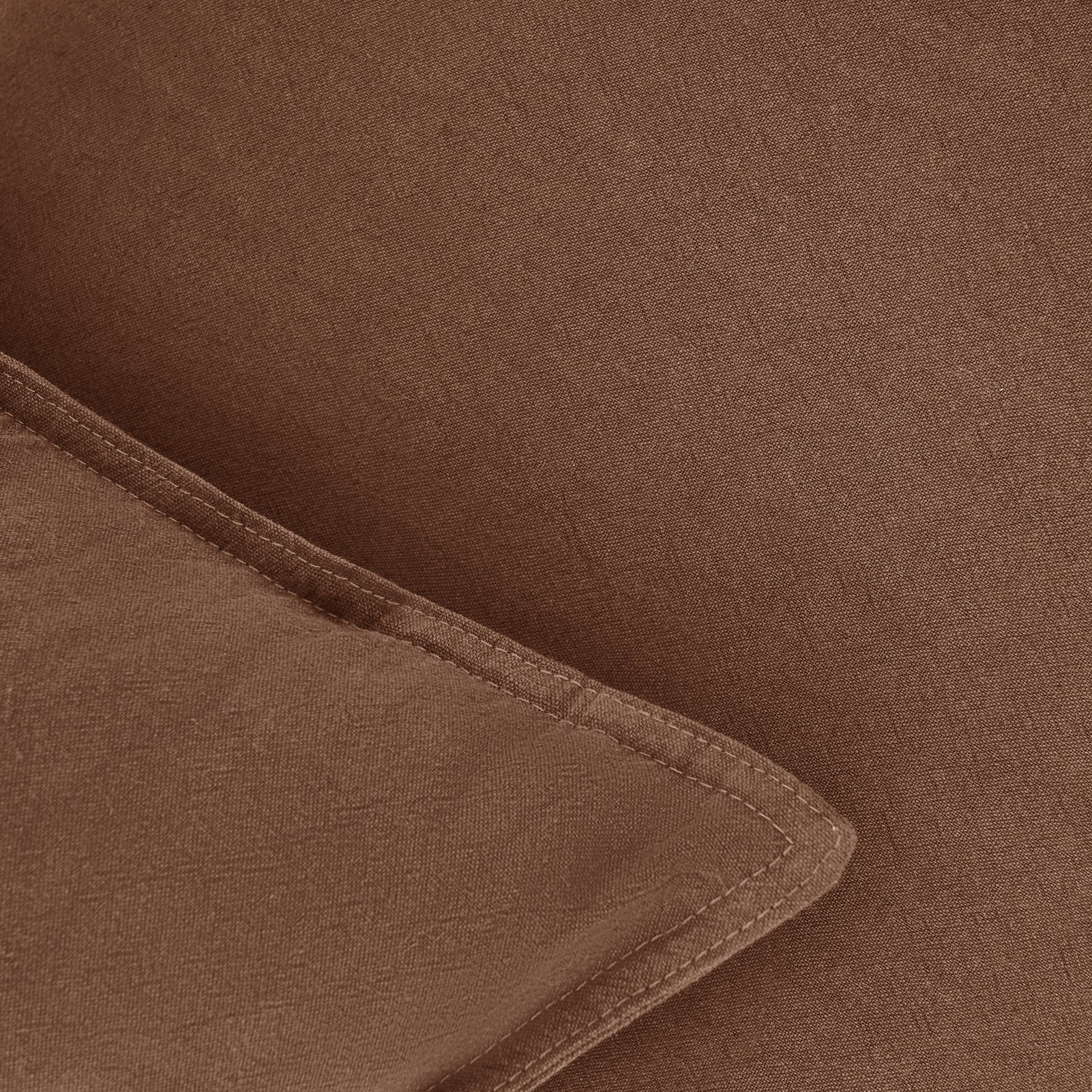 Linen & Cotton Blend European Pillowcases - Twin-Pack - Cocoa Brown