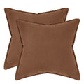 Linen & Cotton Blend European Pillowcases - Twin-Pack - Cocoa Brown