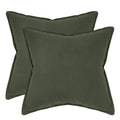 Linen & Cotton Blend European Pillowcases - Twin-Pack - Khaki Green