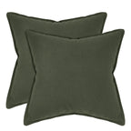 Linen & Cotton Blend European Pillowcases - Twin-Pack - Khaki Green