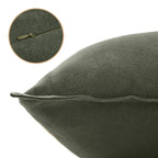 Linen & Cotton Blend Cushion Covers - Twin-Pack - Khaki Green