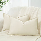 Linen & Cotton Blend Cushion Covers - Twin-Pack - Linen