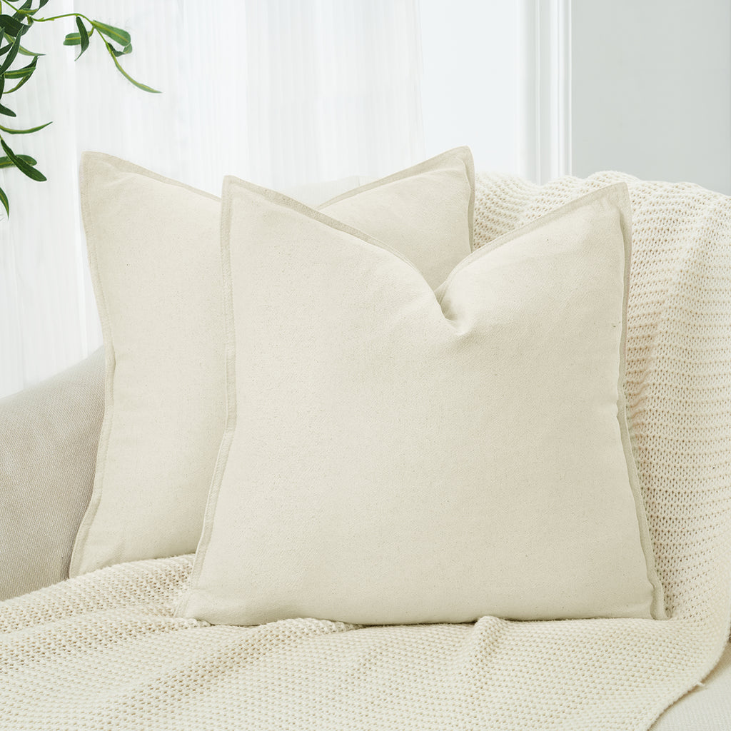 Linen & Cotton Blend Cushion Covers - Twin-Pack - Linen