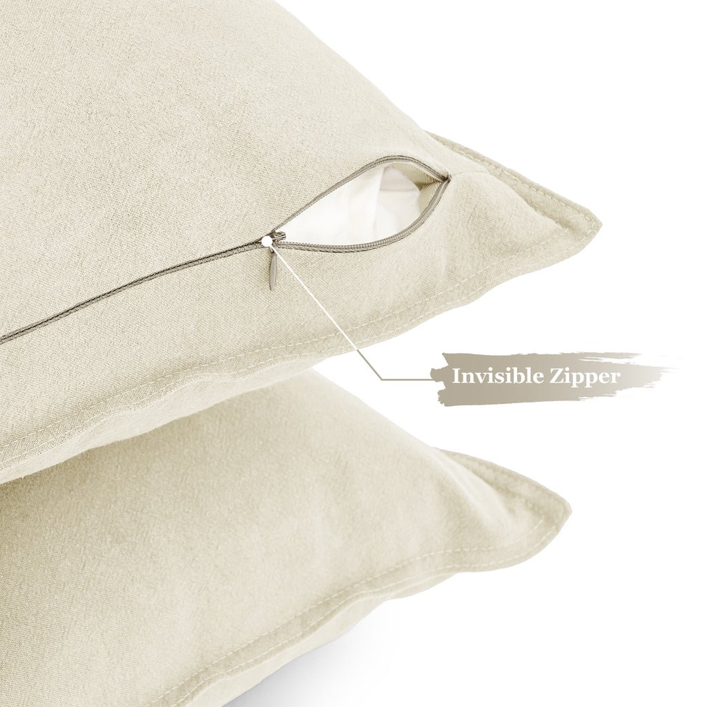 Linen & Cotton Blend Cushion Covers - Twin-Pack - Linen