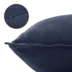 Linen & Cotton Blend European Pillowcases - Twin-Pack - Navy