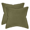 Linen & Cotton Blend European Pillowcases - Twin-Pack - Olive Green