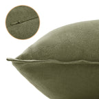 Linen & Cotton Blend Cushion Covers - Twin-Pack - Olive Green