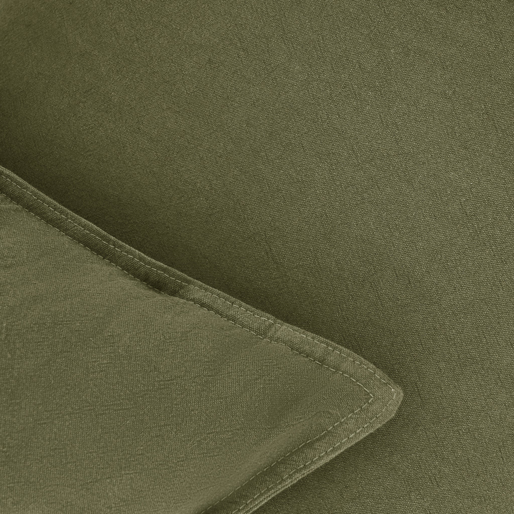 Linen & Cotton Blend Cushion Covers - Twin-Pack - Olive Green
