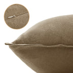 Linen & Cotton Blend Cushion Covers - Twin-Pack - Tan