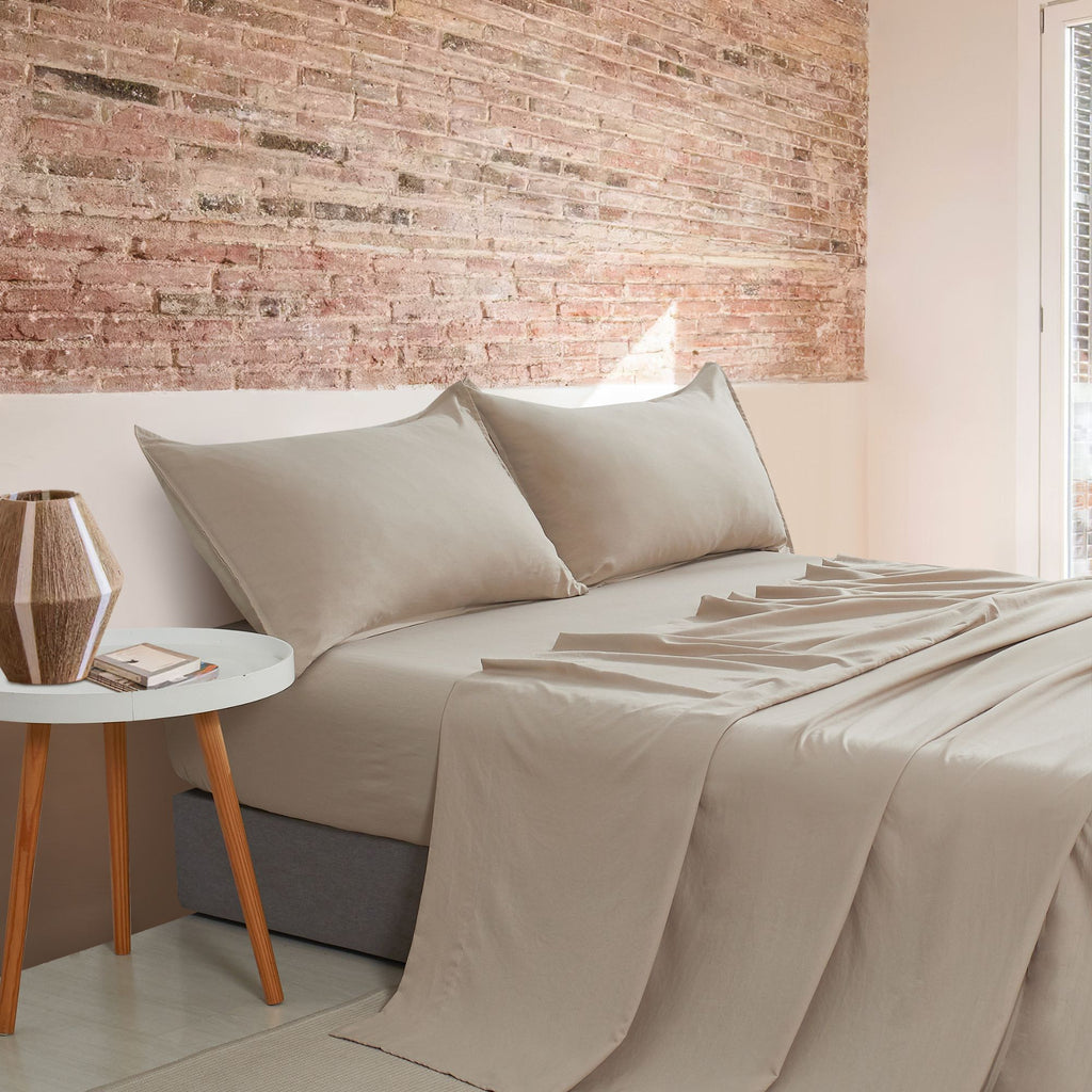 Vintage Washed Microfibre Sheet Set with Pillowcases - Linen