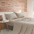 Vintage Washed Microfibre Sheet Set with Pillowcases - Linen