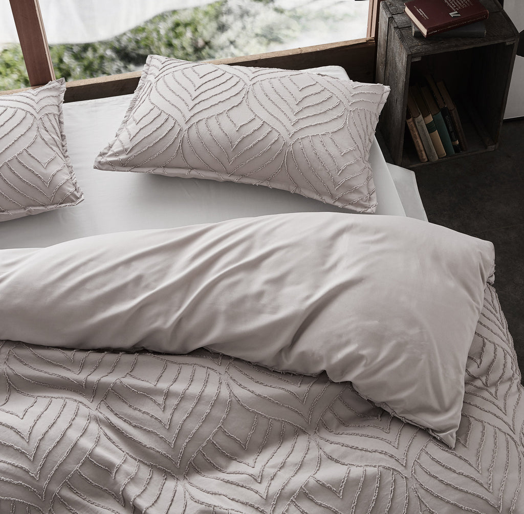 Microfibre Tufted Standard Pillowcases - Set of 2