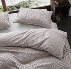 Microfibre Tufted Standard Pillowcases - Set of 2