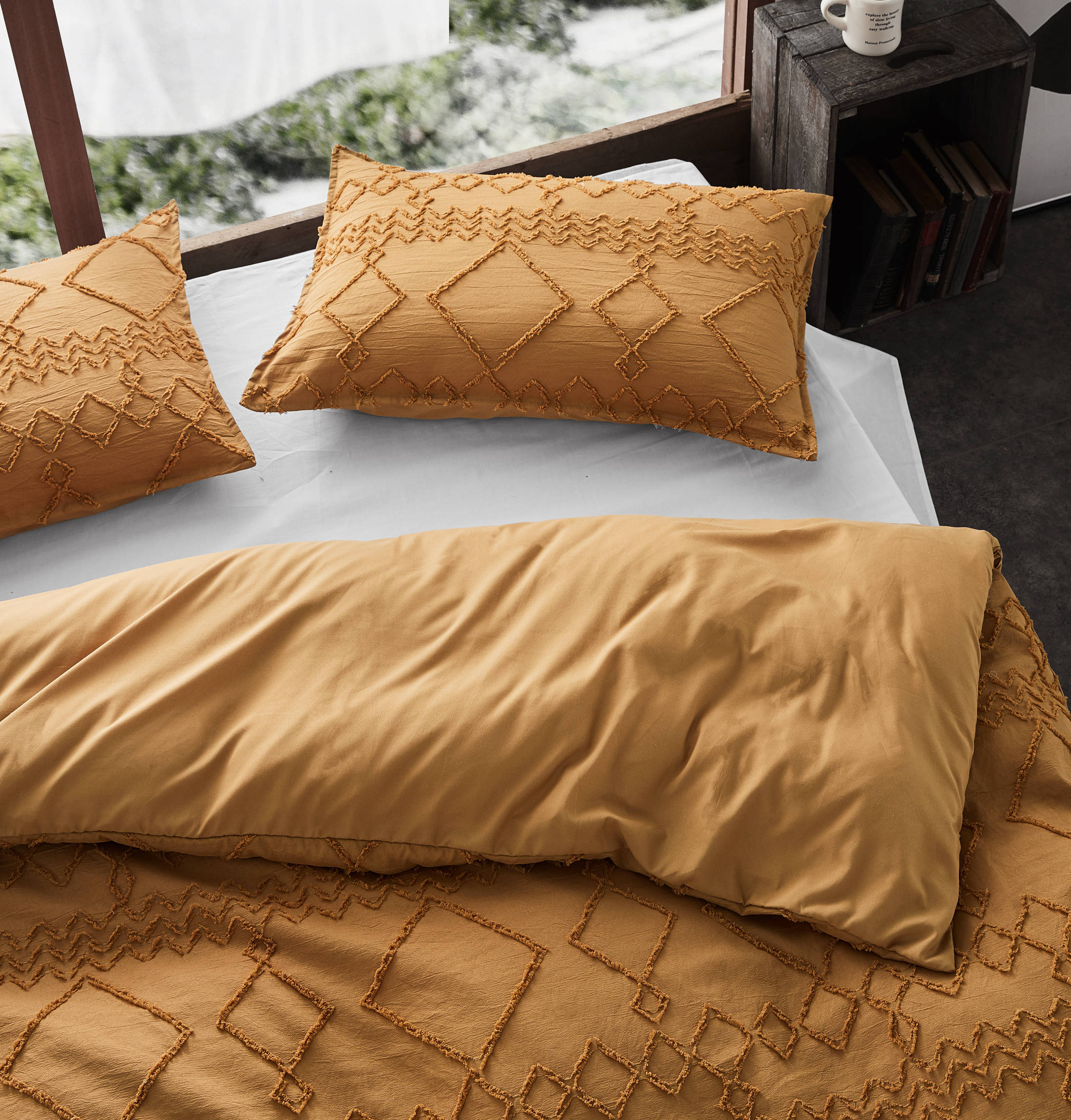 Microfibre Tufted Standard Pillowcases - Set of 2