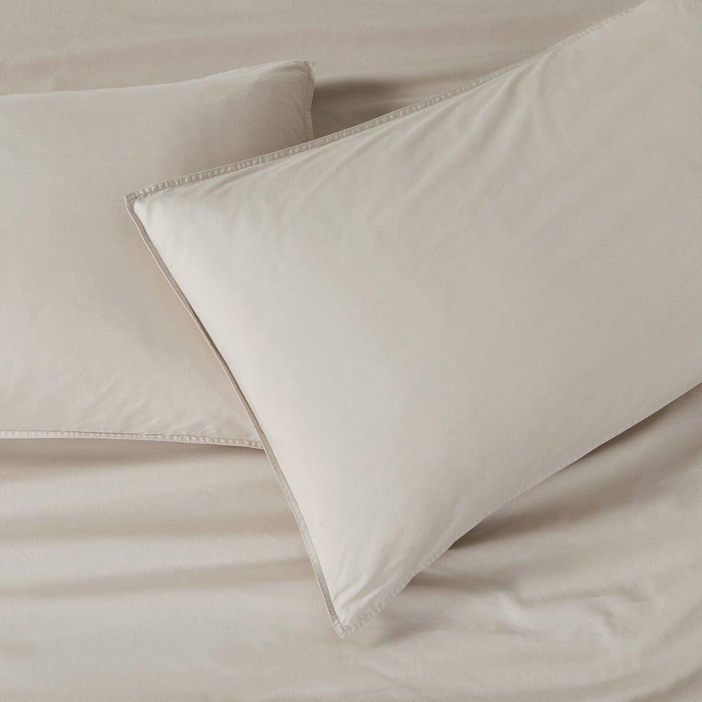 Vintage Washed Cotton Standard Pillowcases - Twin-Pack - Natural