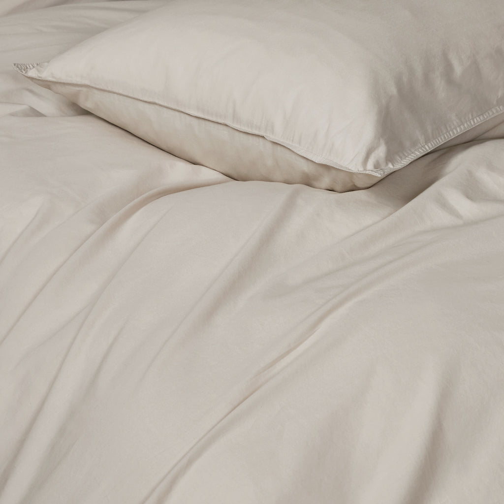 Vintage Washed Cotton Standard Pillowcases - Twin-Pack - Natural