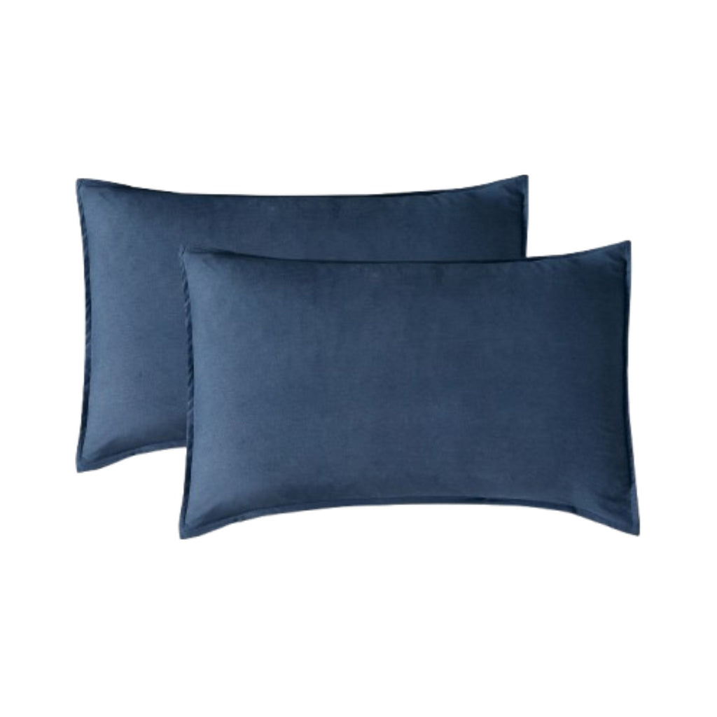 Vintage Washed Microfibre King Pillowcases - Twin-Pack - Navy Blue - 50cm x 90cm
