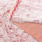 Ultra-Soft Long Tie-Dye Faux Fur Plush Shaggy Throw – Rose