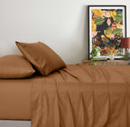 Vintage Washed Cotton Sheet Set with Matching Pillowcases - Rust
