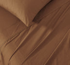 Vintage Washed Cotton Sheet Set with Matching Pillowcases - Rust