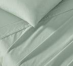 Vintage Washed Cotton Sheet Set with Matching Pillowcases - Sage