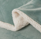 2-in-1 Teddy Sherpa Quilt Cover Set & Blanket - Sage Green