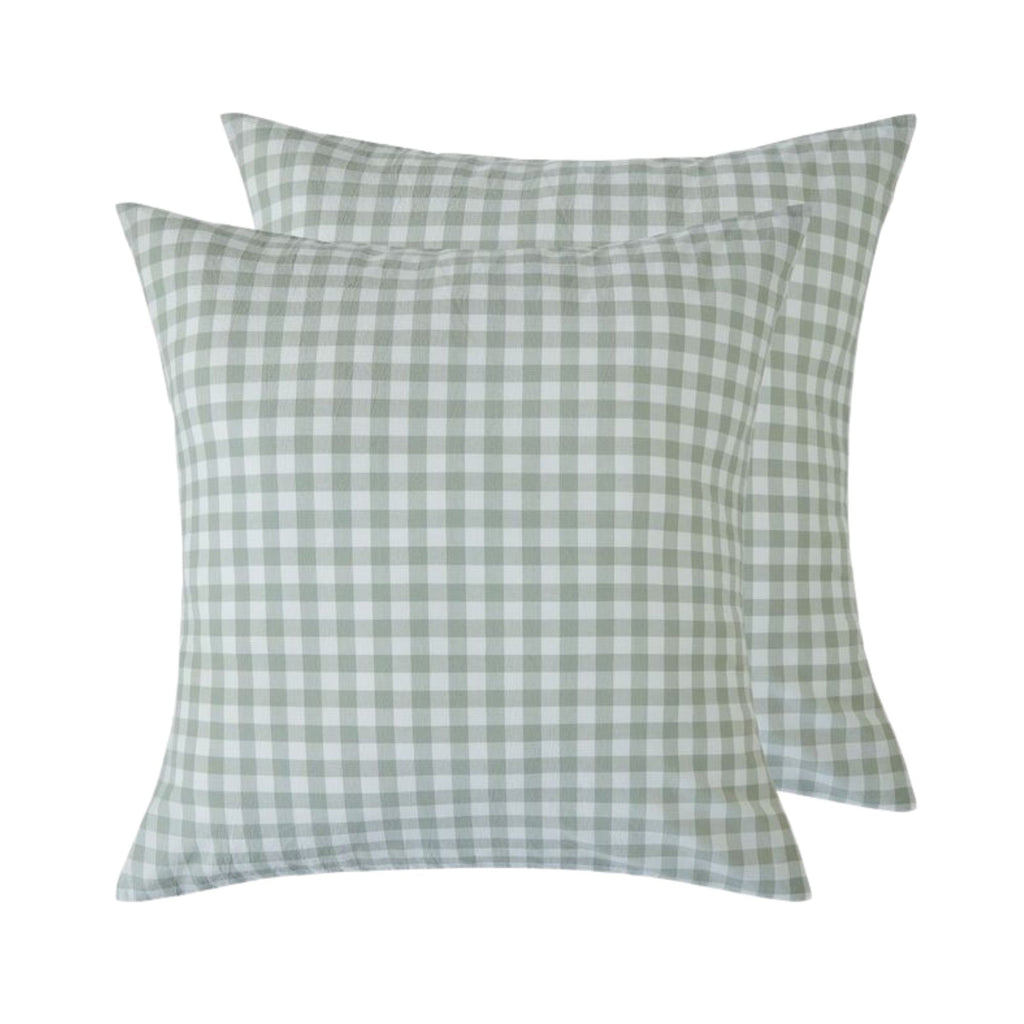 Yarn-Dyed Vintage Washed Cotton European Pillowcases - Sage