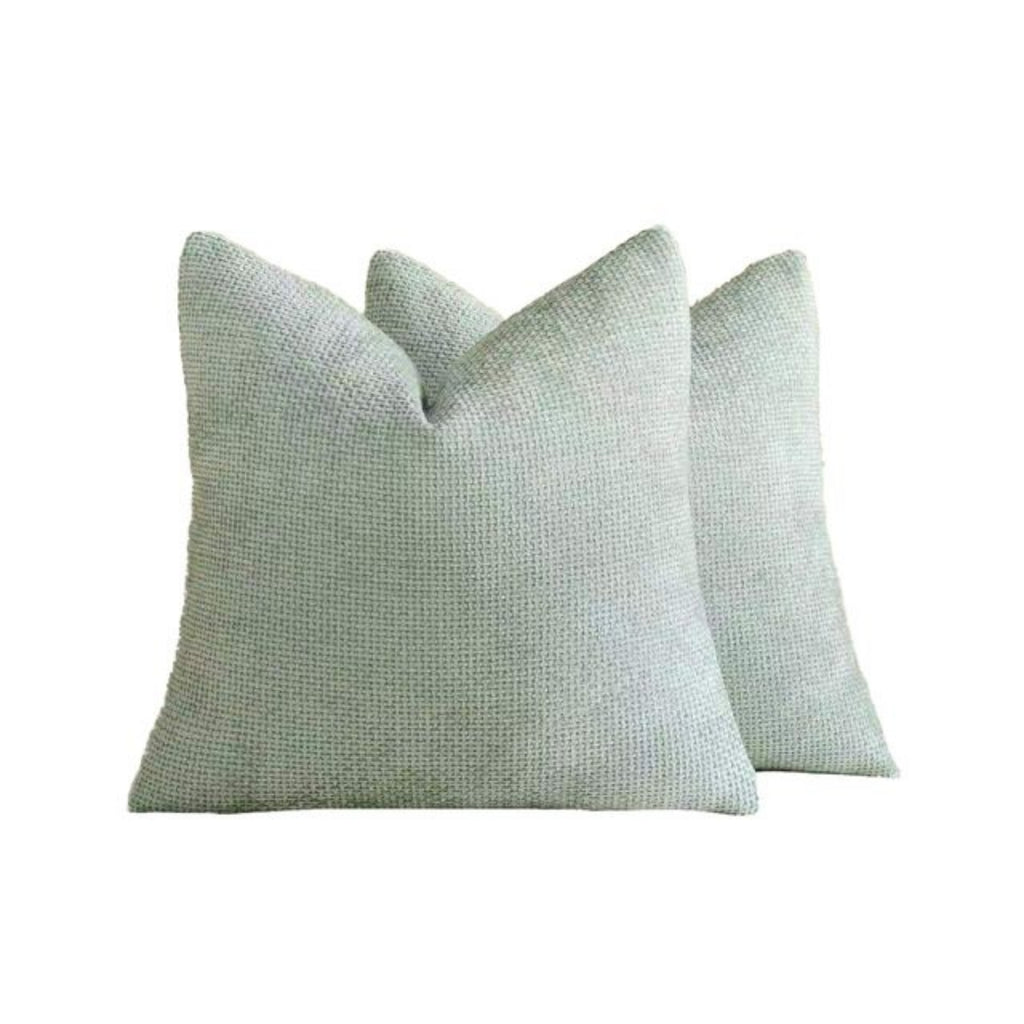 Chenille Grid - European Pillowcases - Pack of 2 - Sage, 65cm x 65cm