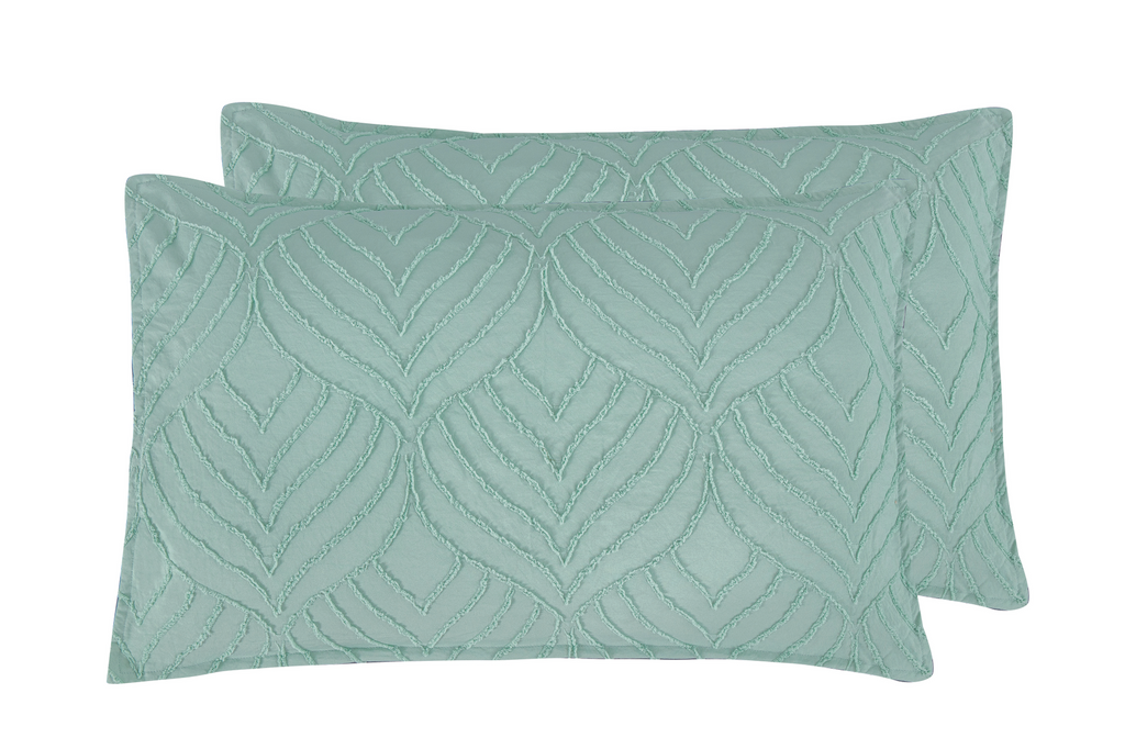 Microfibre Tufted Standard Pillowcases - Set of 2
