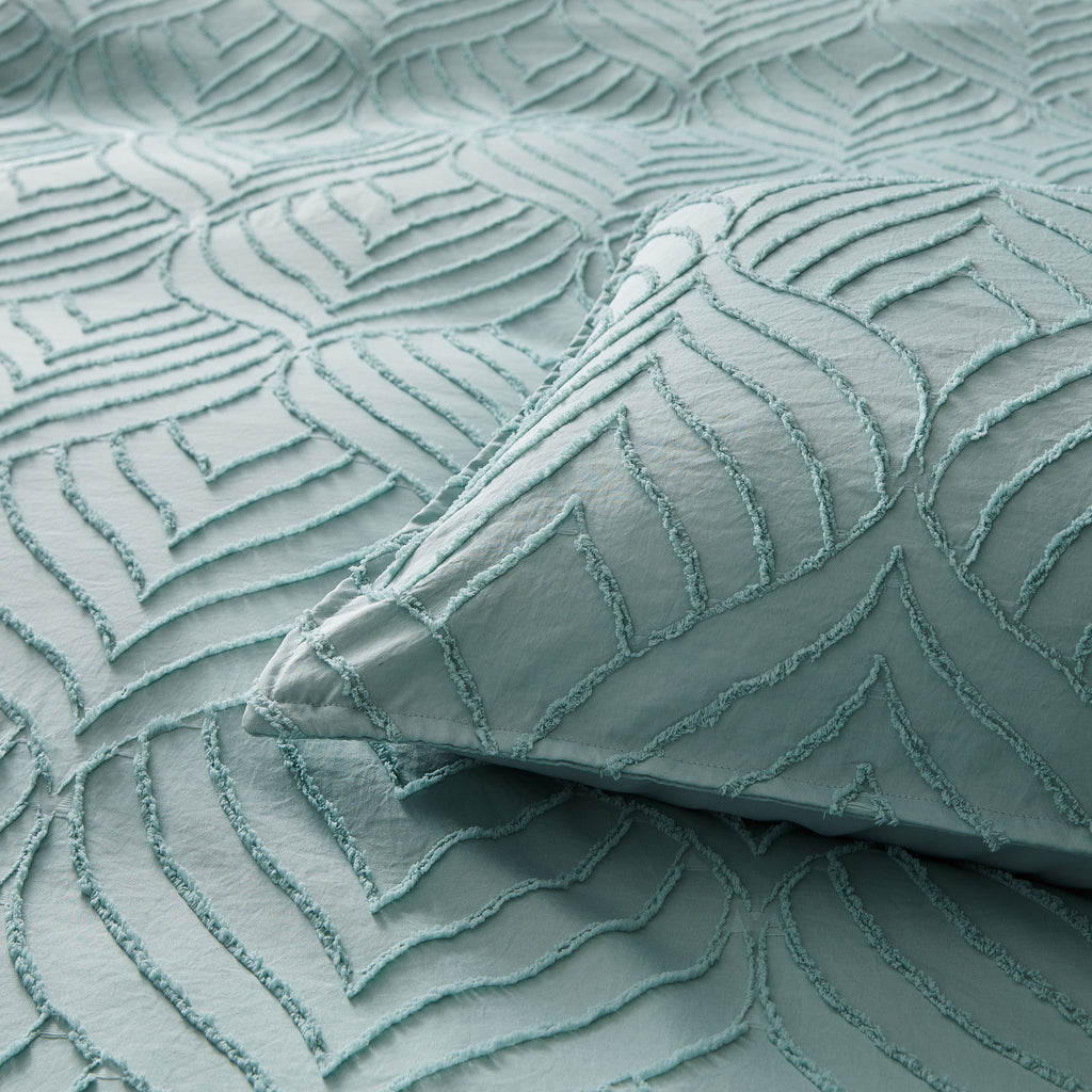 Microfibre Tufted Standard Pillowcases - Set of 2