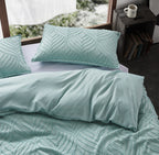Microfibre Tufted Standard Pillowcases - Set of 2